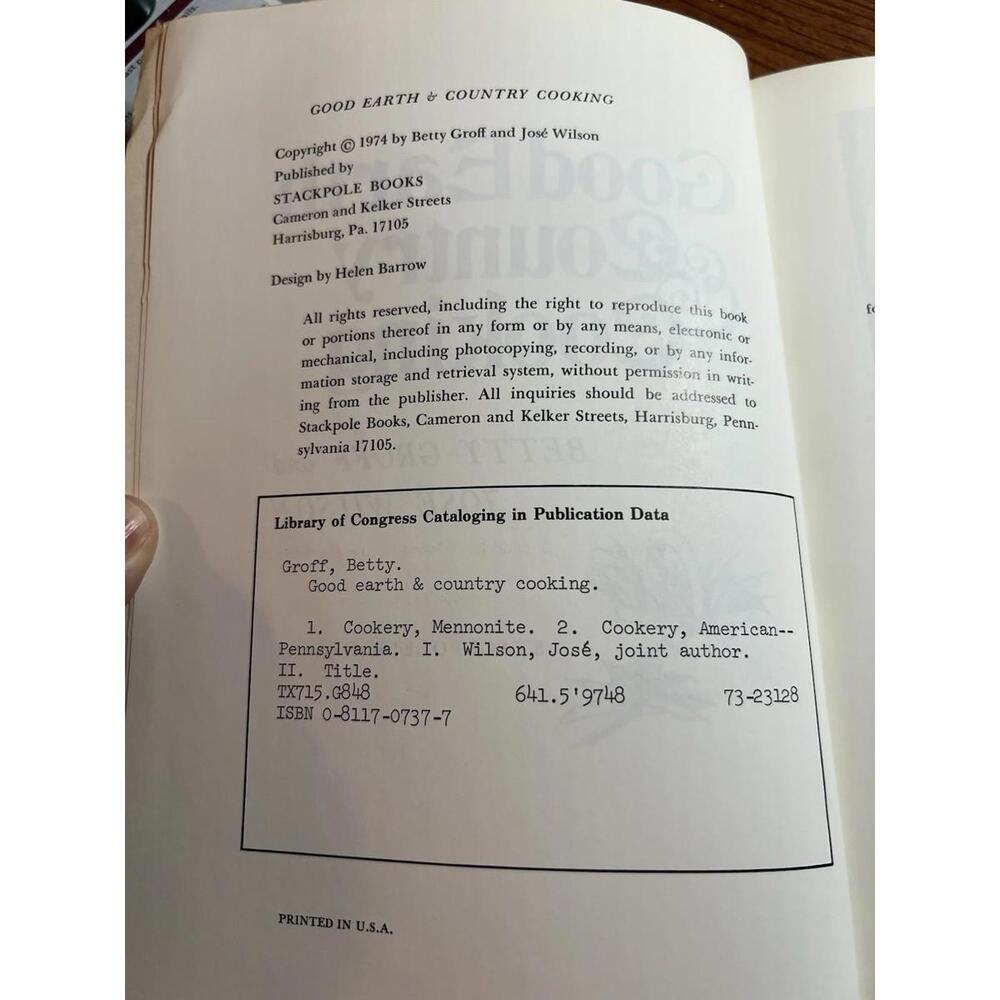GOOD EARTH AND COUNTRY COOKING By Betty Groff & Jose‎ Wilson 1974 with extras! - Picture 7 of 15